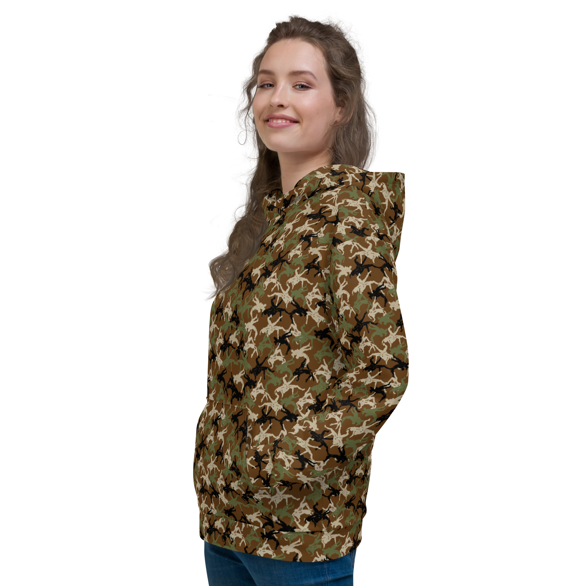 Wrestler Camo Brown base Unisex Hoodie - Image 4