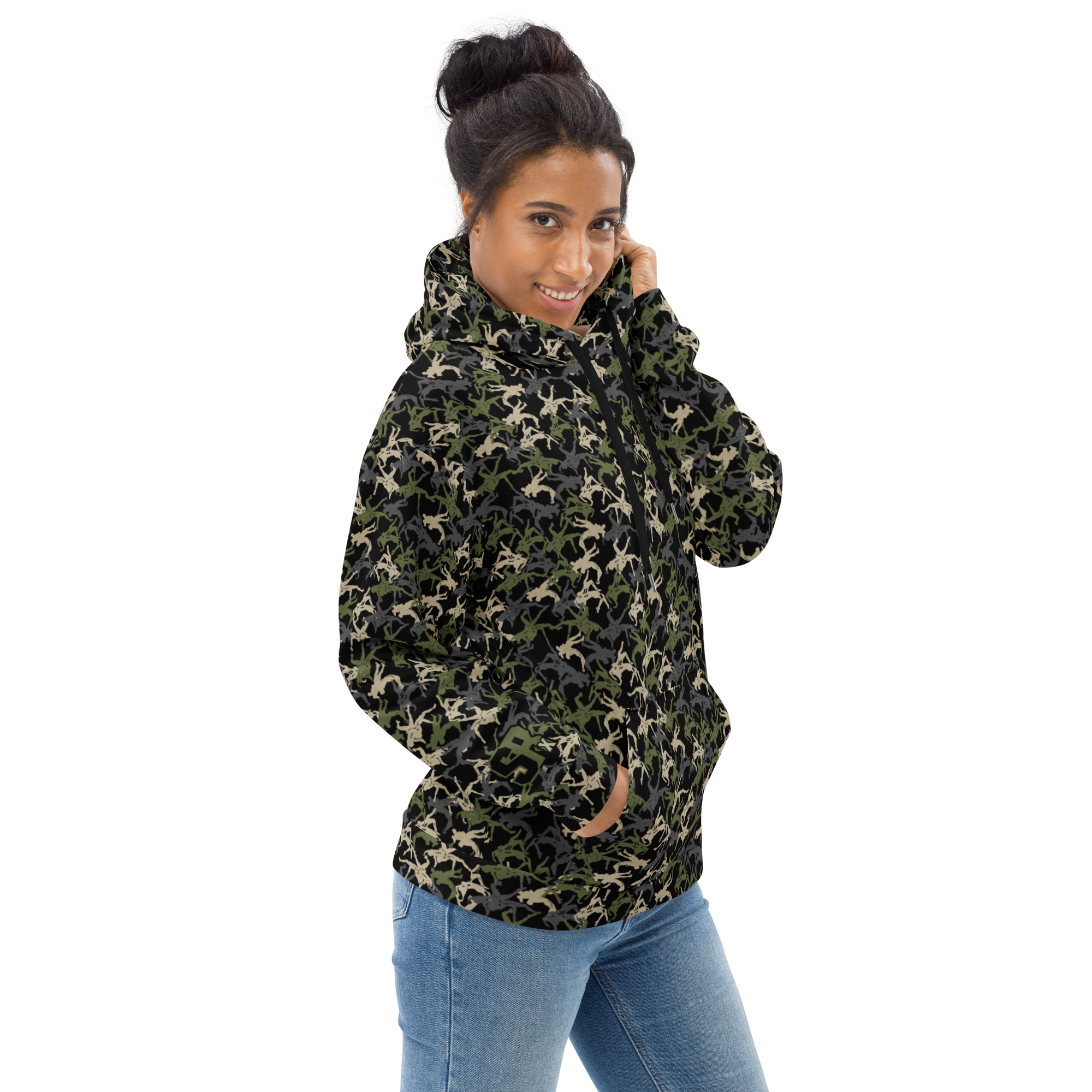 Wrestler Camo with a black base Unisex Hoodie - Image 2