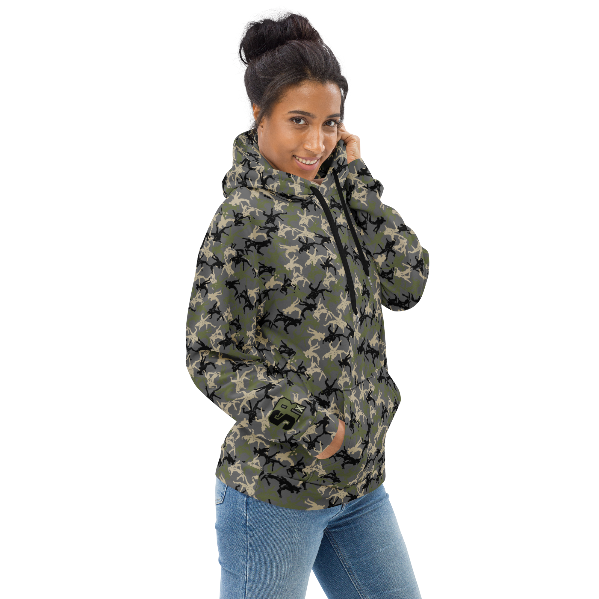 Wrestler Camo Charcoal base Unisex Hoodie - Image 3