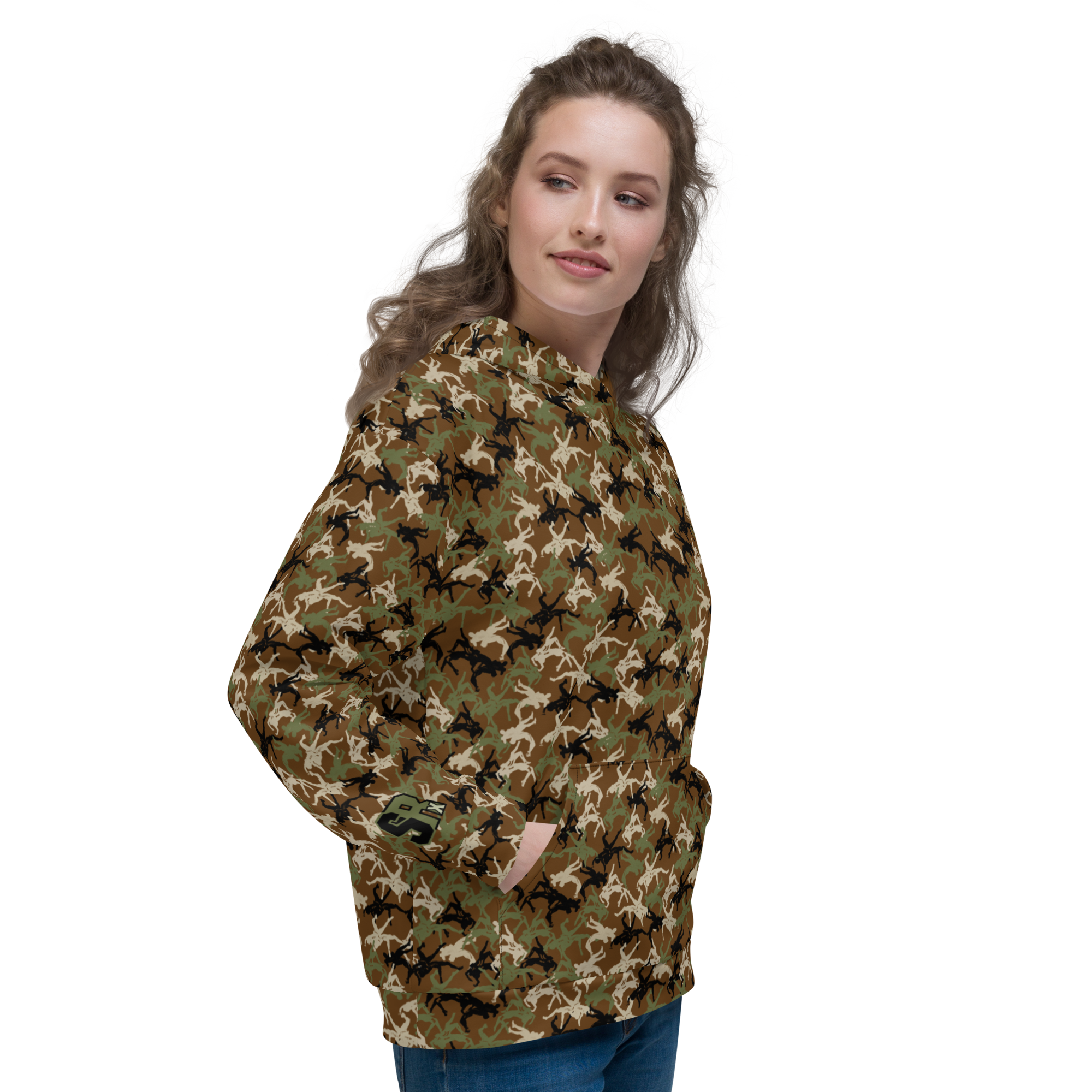 Wrestler Camo Brown base Unisex Hoodie - Image 5