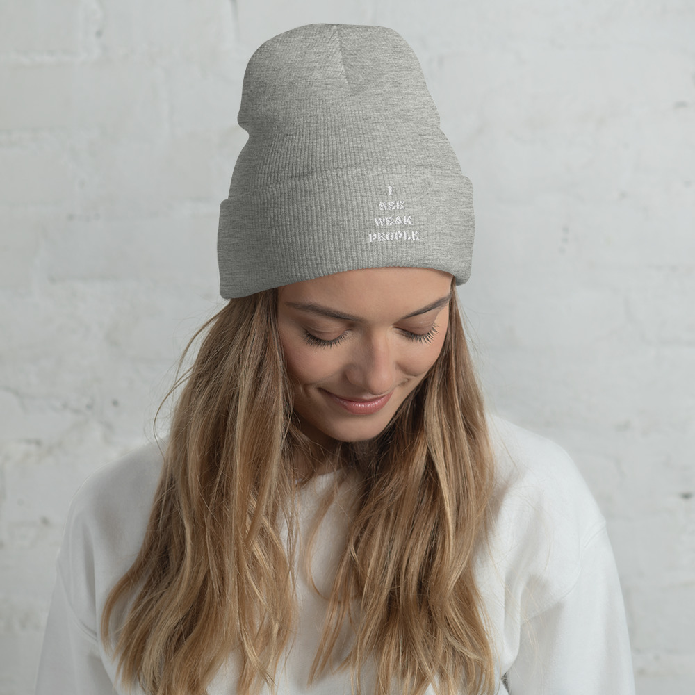 I SEE WEAK PEOPLE Cuffed Beanie - Image 4