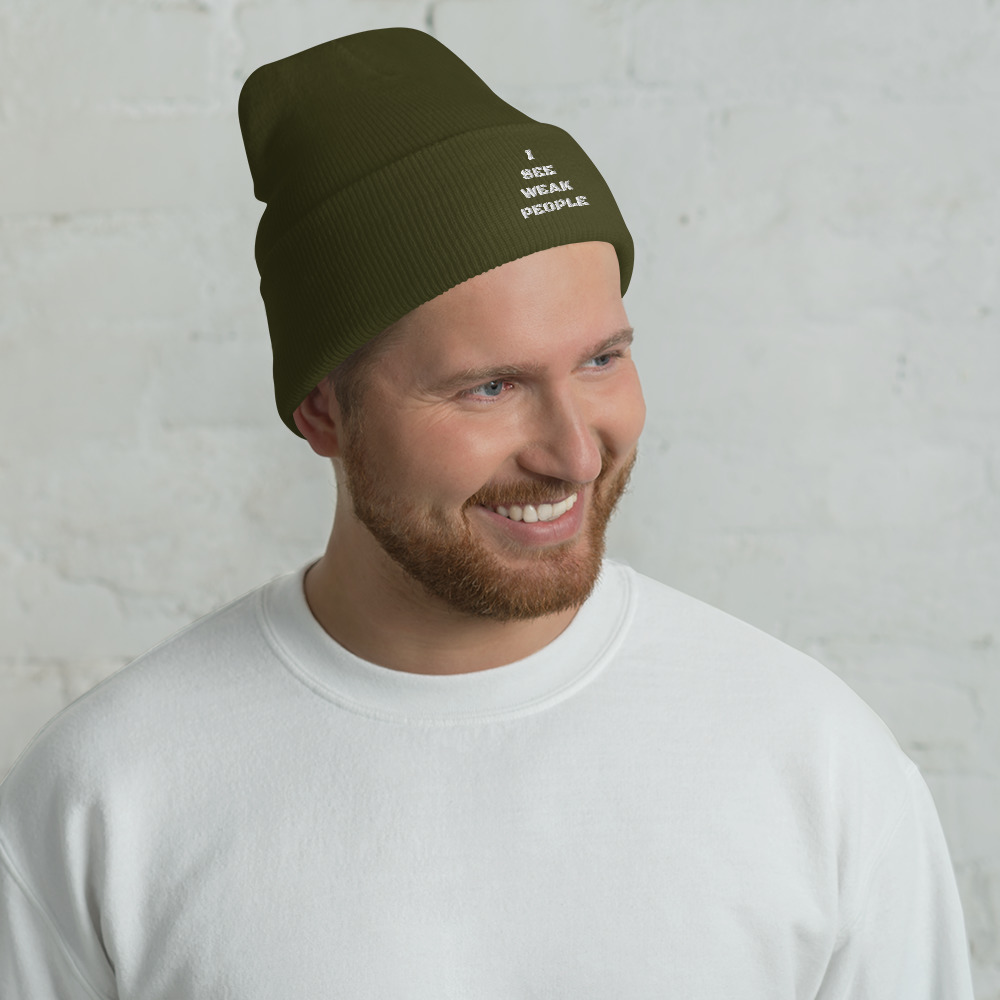 I SEE WEAK PEOPLE Cuffed Beanie - Image 5