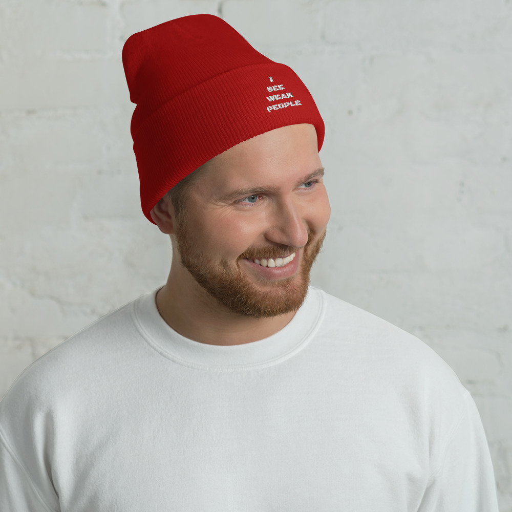 I SEE WEAK PEOPLE Cuffed Beanie - Image 6