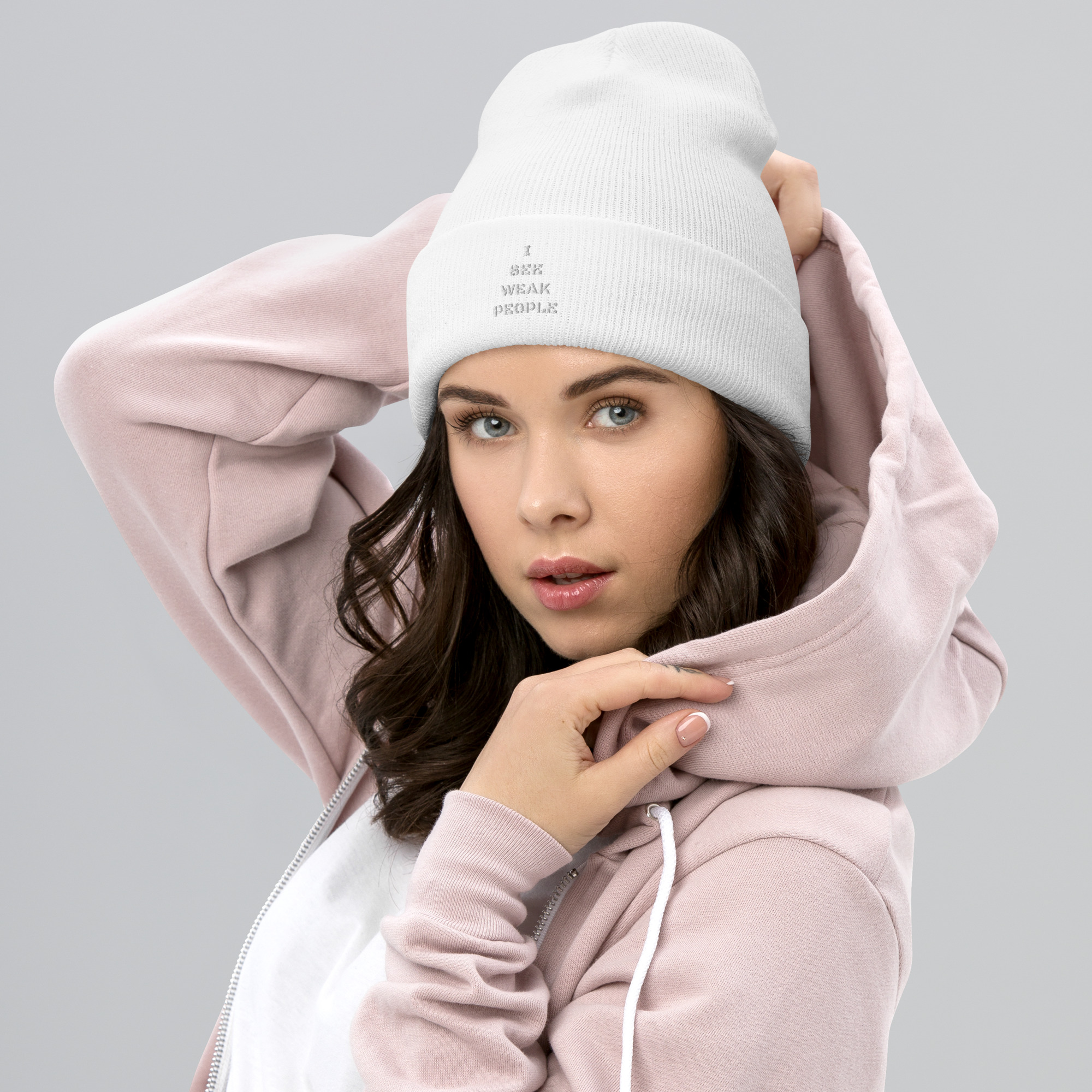 I SEE WEAK PEOPLE Cuffed Beanie - Image 3
