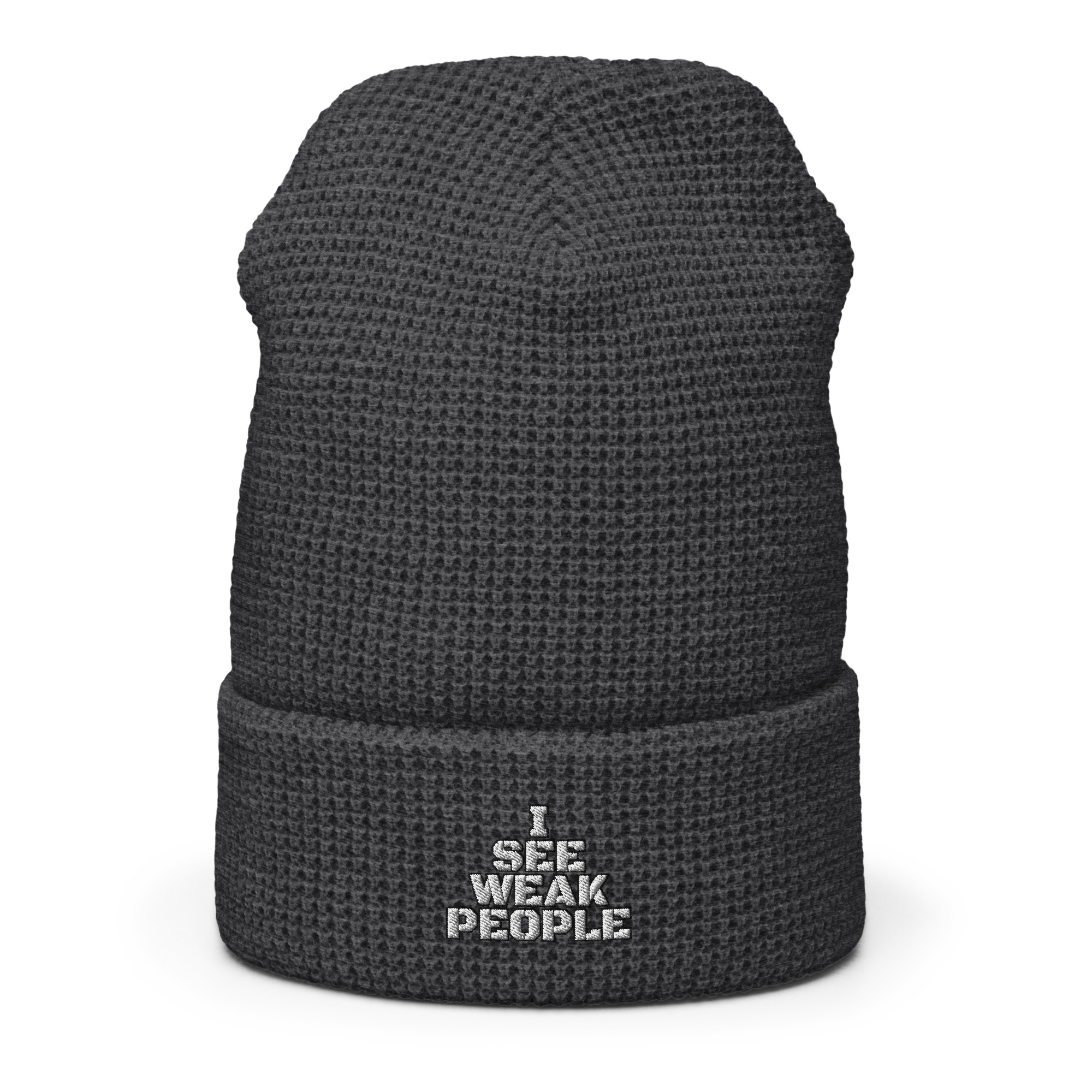 I SEE WEAK PEOPLE Waffle beanie - Image 6