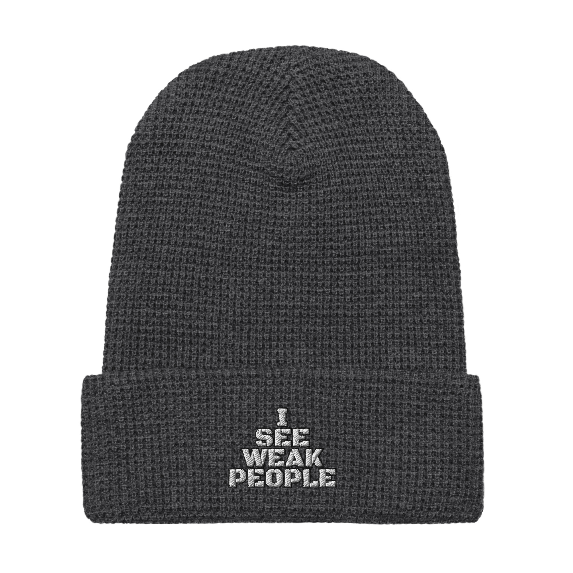 I SEE WEAK PEOPLE Waffle beanie - Image 5