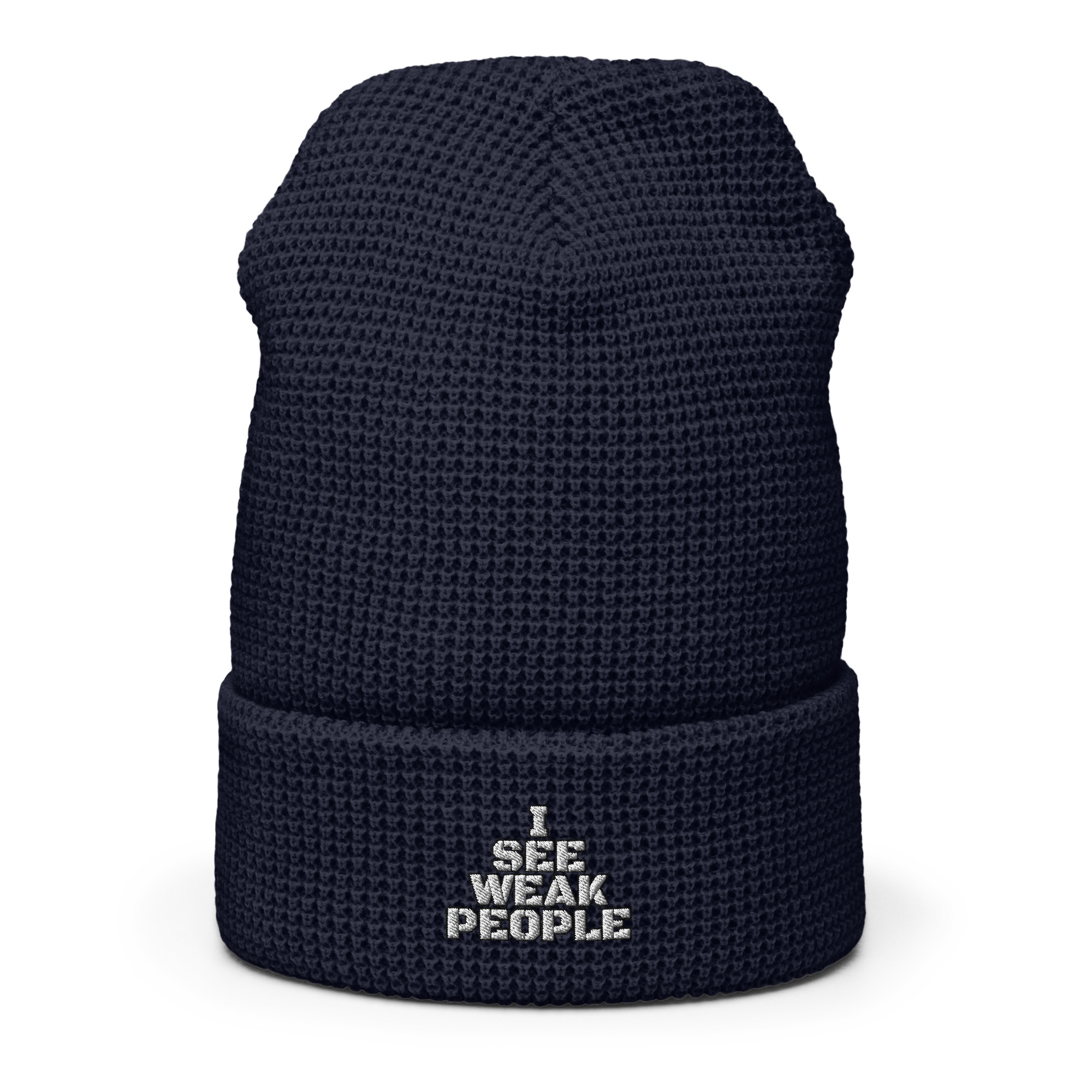 I SEE WEAK PEOPLE Waffle beanie - Image 4