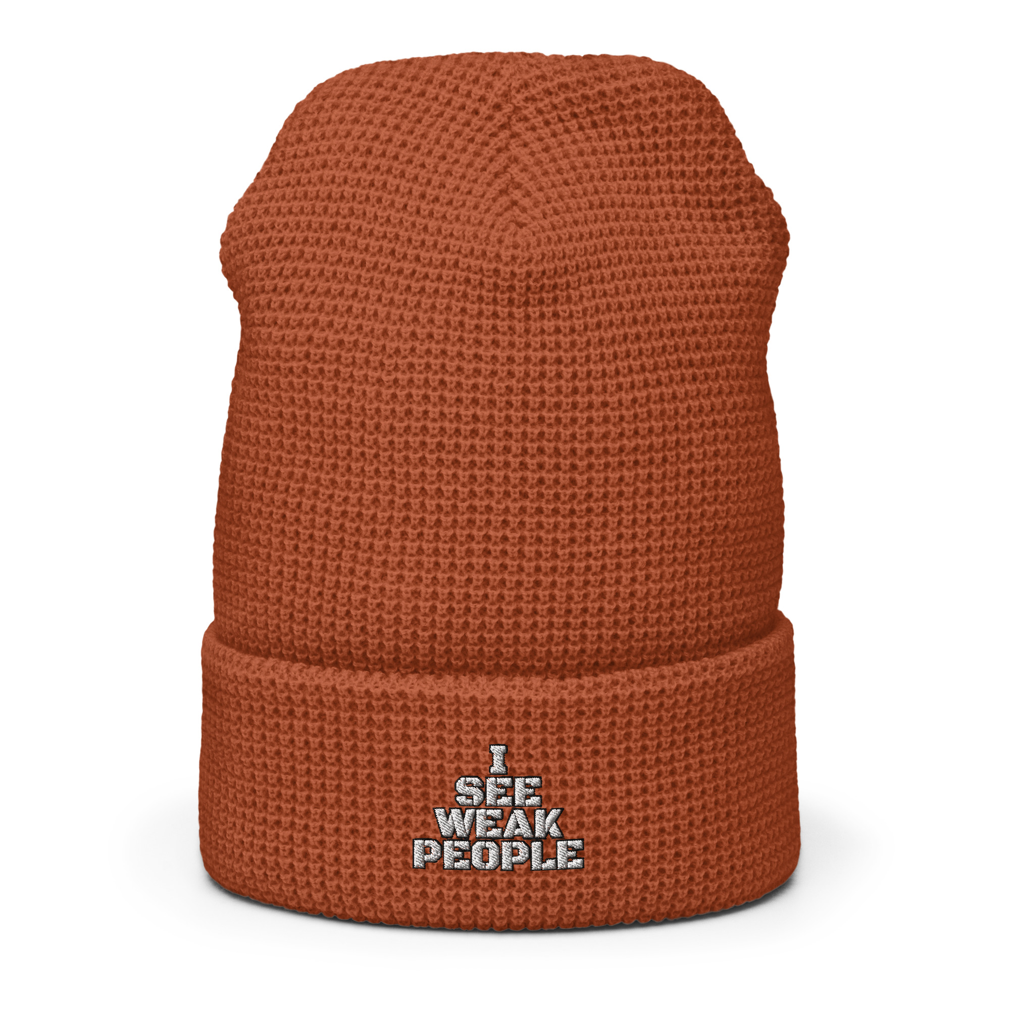 I SEE WEAK PEOPLE Waffle beanie - Image 8