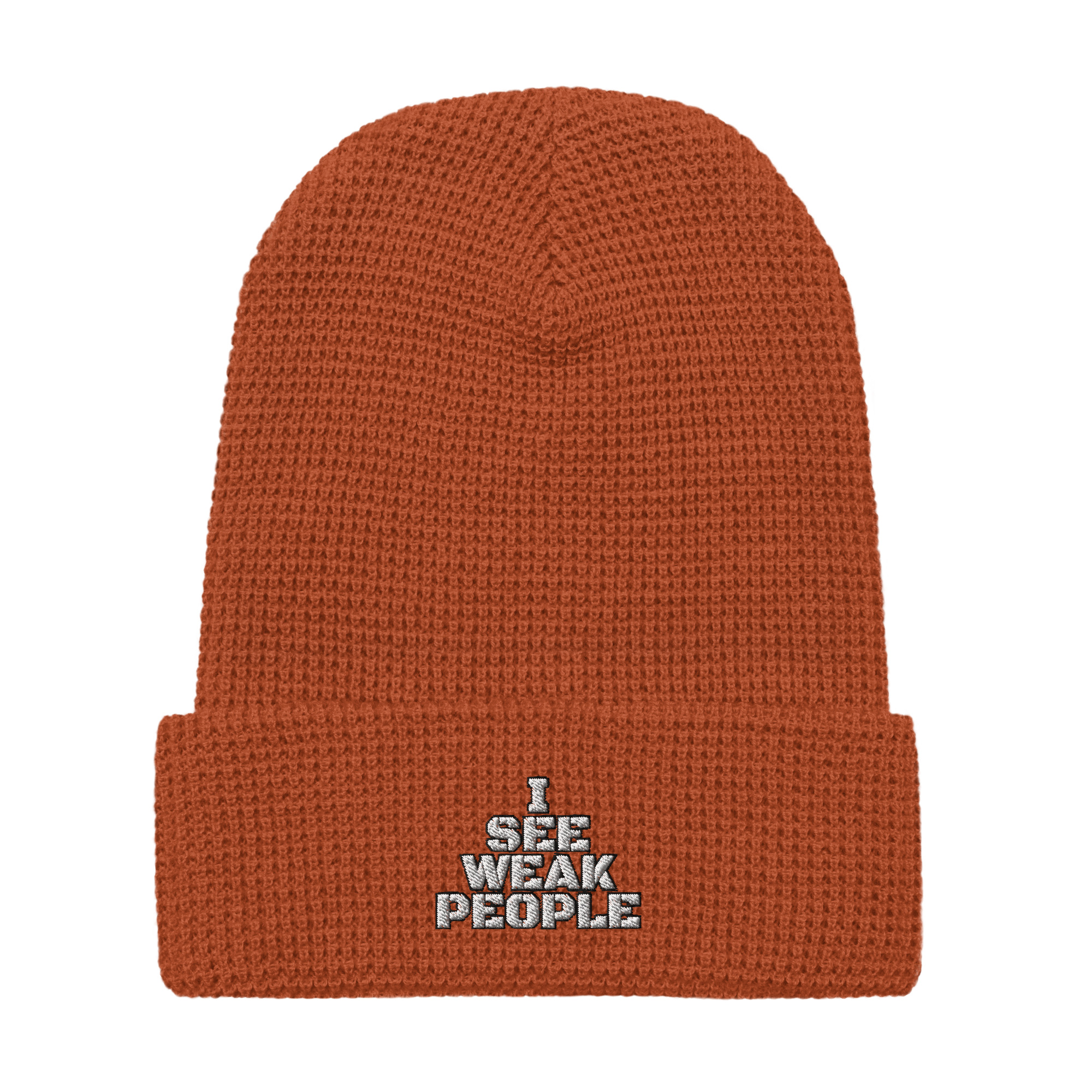 I SEE WEAK PEOPLE Waffle beanie - Image 7